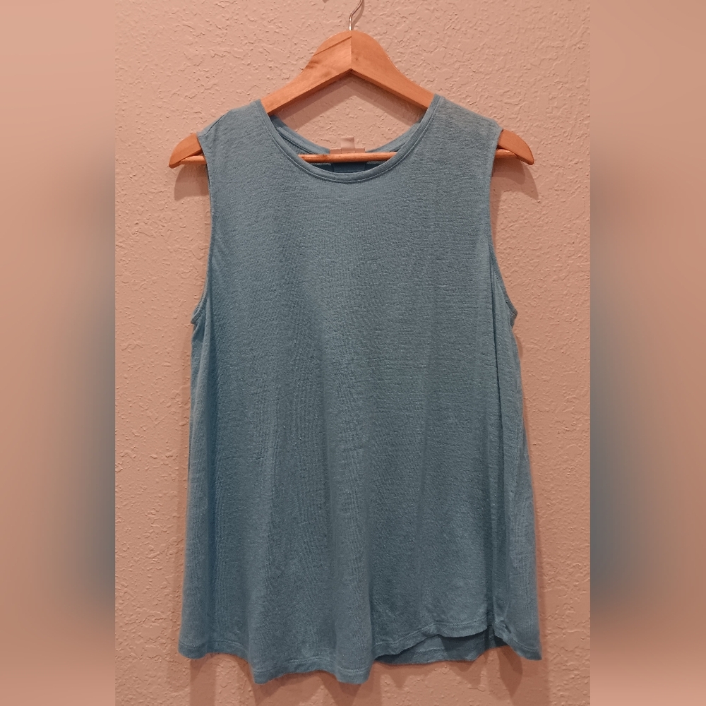J. Jill Linen Sleeveless Blue Women's Tank Top